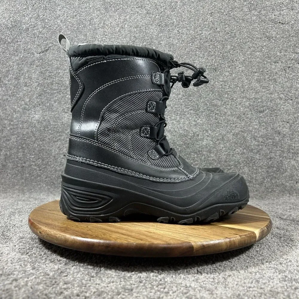 The North Face Alpenglow IV Kids Size 5 Black Waterproof Winter Snow Boots Used